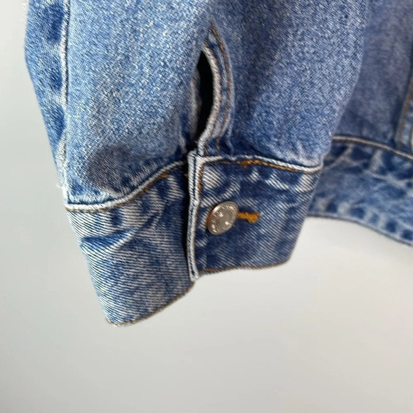 VINTAGE 90’s Cotton Ginny Plus Medium Wash Jean Jacket Fade Wash Loose 1X (S) - Picture 5 of 11
